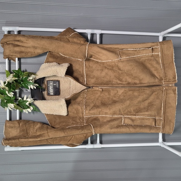 Aeropostale Faux Suede Jacket with Shearling Collar - Picture 8 of 12